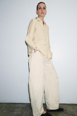 ZW COLLECTION FLOWING SHIRT WITH POCKETS - Zara фото 11