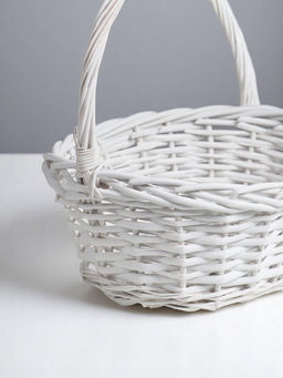 Корзина плетёная для хранения, лоза, овальная, серая, набор 3 шт.