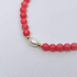 Браслет из розового Коралла и Жемчуга - Радуга самоцветов фото 3