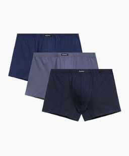 ATLANTIC 3MH-218 Трусы шорты Small Print - набор 3 шт. кобальт + деним + темно-голубой