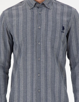 Мужская темно-синяя рубашка с длинным рукавом - U.s. polo assn фото 6