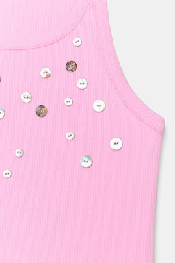 TOP RIB BOTONES / Rosa - Zara фото 4