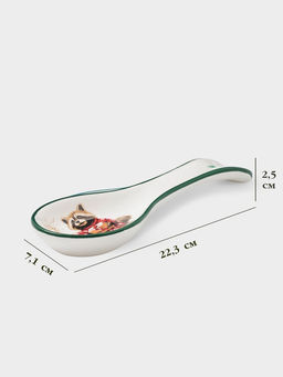 Подставка под ложку новогодняя Доляна Сказки зимнего леса, 22.37.12.7 см, доломит, белая фото 7