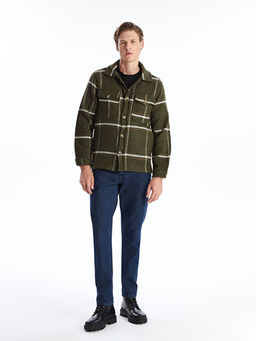 Regular Fit Uzun Kollu Ekose Erkek G?mlek Ceket