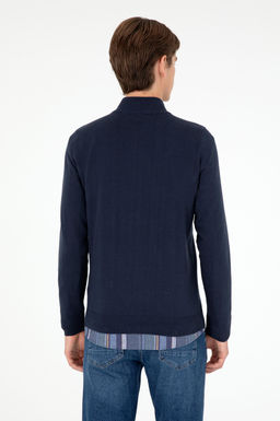 Мужской темно-синий базовый трикотажный кардиган Неожиданная скидка в корзине - U.s. polo assn фото 5