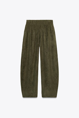 FAUX SUEDE BALLOON TROUSERS