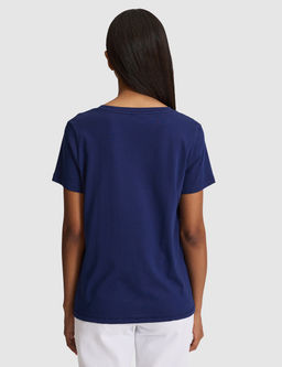 Lacivert Regular Fit V Yaka Basic Ti__rt