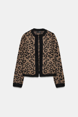 ANIMAL JACQUARD KNIT CARDIGAN - Zara фото 12