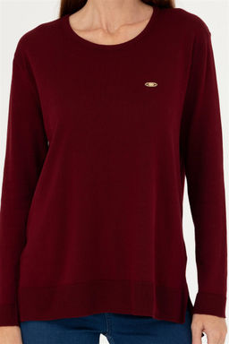 Женский бордово-красный базовый свитер - U.s. polo assn фото 13