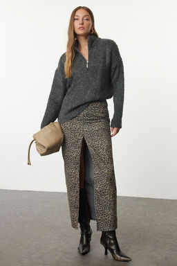 Antrasit Buklet Iplik Dik Yaka Triko Kazak TWOAW25KZ00291 - Trendyolmilla фото 2