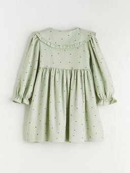 Bebe Yaka Puantiyeli K?z ?ocuk Elbise