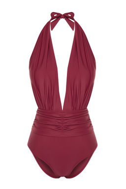 TRENDYOLMILLA Siyah Derin Dekolteli Buzgulu Regular Mayo TBESS22MA0100  фото 14