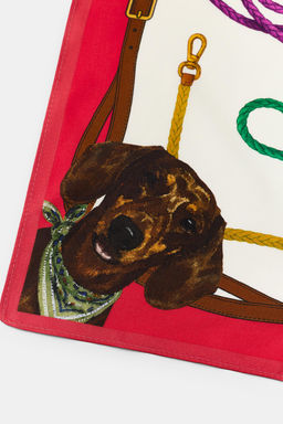 PA?UELO SEDA 100% ESTAMPADO TECKEL / Rojo - Zara фото 2