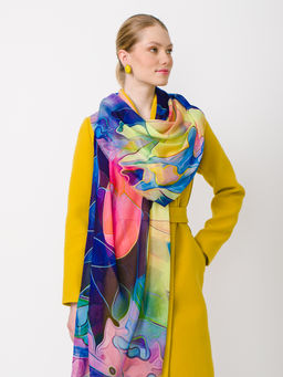 Большой мягкий очень нежный двусторонний палантин в стиле арт-деко - Tantino фото 8