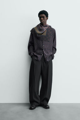 LIMITED EDITION POLKA DOT SCARF FLOWING SHIRT