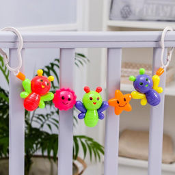 Растяжка на коляску/кроватку Бабочки, 3 игрушки, Крошка Я  фото 2