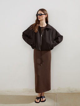 G?mlek Yaka Oversize Kad?n Ceket