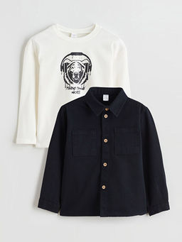 Erkek ?ocuk G?mlek ve Ti??rt Tak?m 2li