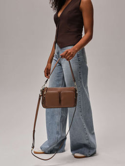 Сумка багет на плечо Deboro 31103 светлый орех