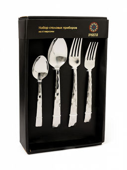 Набор столовых приборов 16 шт. серебро нержавеющая сталь - Lucky фото 2