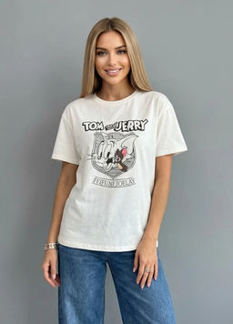 K13449 Футболка OVER SIZE (плотный хлопок) БЕЛЫЙ