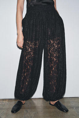 ZW COLLECTION LACE BALLOON TROUSERS - Zara фото 5