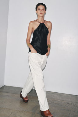 ZW COLLECTION PLEATED COTTON TROUSERS - Zara фото 14
