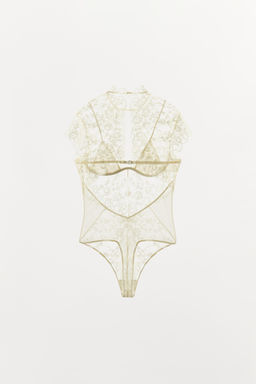 BODY AROS COMBINADO ENCAJE / Crudo - Zara фото 2