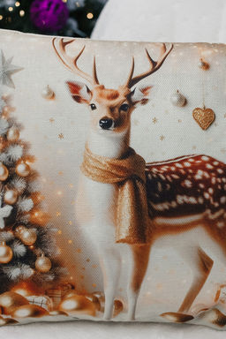 Наволочка декоративная новогодняя 2 шт рогожка