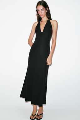 VESTIDO HALTER CHOKER / Negro