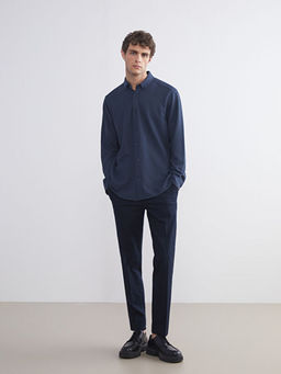 Slim Fit Uzun Kollu Erkek Dokulu G?mlek