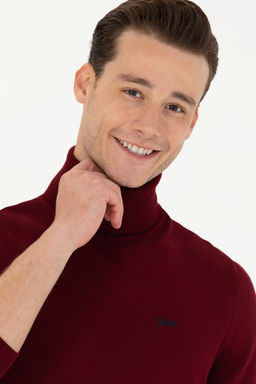 U. S. Polo Assn Мужской бордово-красный базовый свитер - U.s. polo assn фото 2