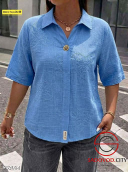 Рубашка женская однотонная