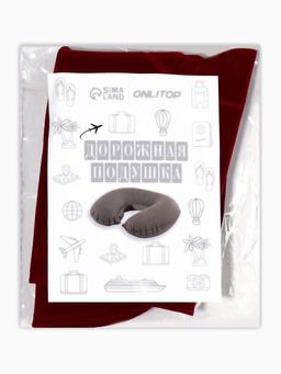 Подушка надувная для шеи, для путешествий, 42×27 см, МИКС
