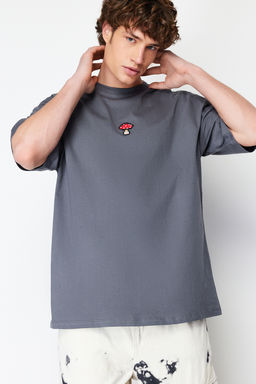 TRENDYOL MAN Beyaz Un?sex Oversize/Genis Kesim Kalp Nak?sl? T-Shirt TMNSS24TS00070 - Trendyolmilla фото 15