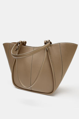 BOLSO SHOPPER DETALLE ASAS / Gris Topo - Zara фото 2