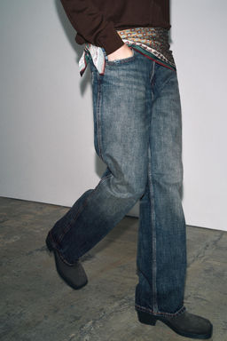 ZW COLLECTION BAGGY JEANS WITH SCARF DETAIL LOW-RISE - Zara фото 5