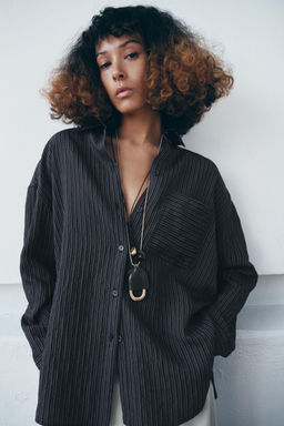 STRIPED FLOWING SHIRT ZW COLLECTION - Zara фото 9