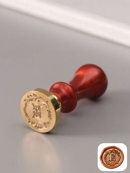 Печать для сургуча с пластиковой ручкой «Венок с буквой E», 2.5×2.5×6.3 см