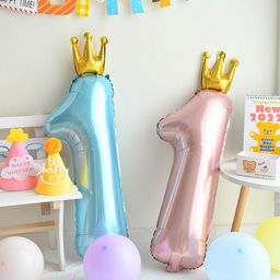 Воздушный шар фольгированный 32" «Цифра 1 с короной»