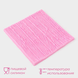 Молд Доляна Кора дерева, силикон, 10.5?10.3?0.3 см, розовый  фото 2