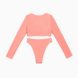 Купальник раздельный с длинным рукавом женский MINAKU, персиковый, размер 42