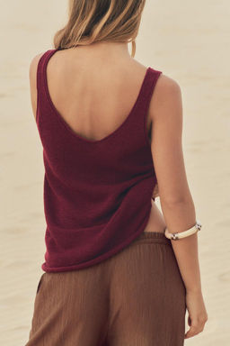 LINEN BLEND KNIT TOP - Zara фото 12