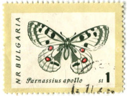 Марка Бабочка-Апполон 1974 год Болгария