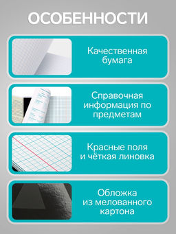 Набор предметных тетрадей Calligrata TOP. BlackTone, 10 предметов, 48 листов, со справочным материалом, обложка из мелованного картона, софт-тач, выборочн...