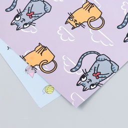 Цена за 5 шт. Бумага для скрапбукинга двусторонняя «Котики», плотность 180 г, 30.5×32 см