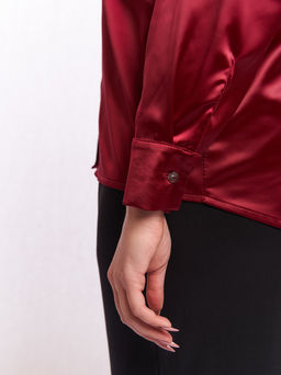 Атласная рубашка BL11537RED31 - Артесса фото 5