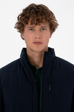 Erkek Lacivert Mont Sepette S_rpriz _ndirim