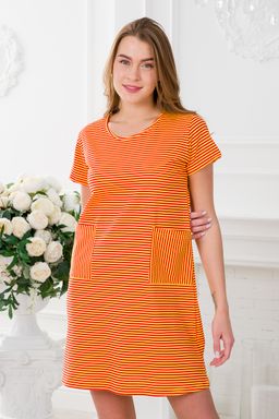 Туника женская из кулирки Руслана красная полоса на жёлтом - Амадэль фото 23