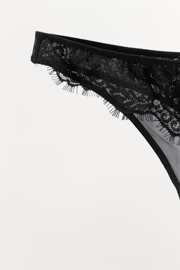 MESH THONG WITH LACE TRIM - Zara фото 5